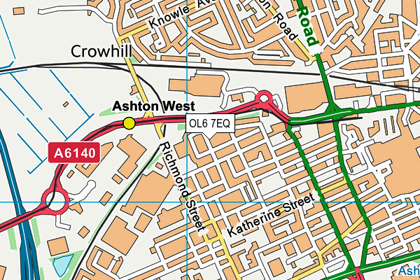 OL6 7EQ map - OS VectorMap District (Ordnance Survey) OL6 7EQ map - OS VectorMap District (Ordnance Survey)