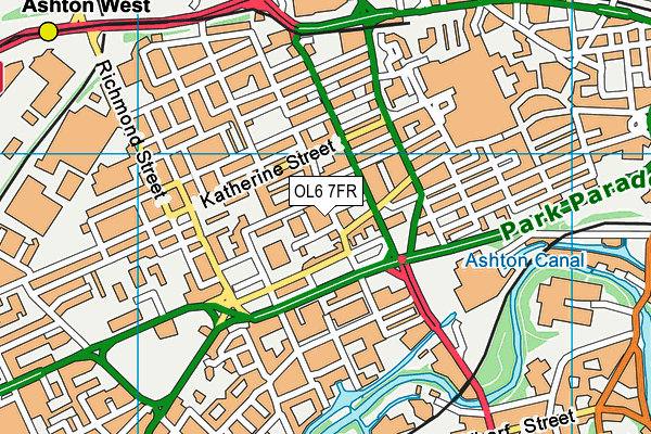 OL6 7FR map - OS VectorMap District (Ordnance Survey) OL6 7FR map - OS VectorMap District (Ordnance Survey)