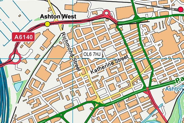 OL6 7HJ map - OS VectorMap District (Ordnance Survey) OL6 7HJ map - OS VectorMap District (Ordnance Survey)