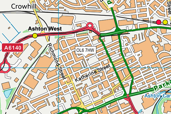 OL6 7HW map - OS VectorMap District (Ordnance Survey) OL6 7HW map - OS VectorMap District (Ordnance Survey)