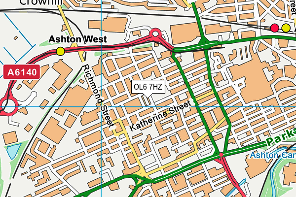 OL6 7HZ map - OS VectorMap District (Ordnance Survey) OL6 7HZ map - OS VectorMap District (Ordnance Survey)