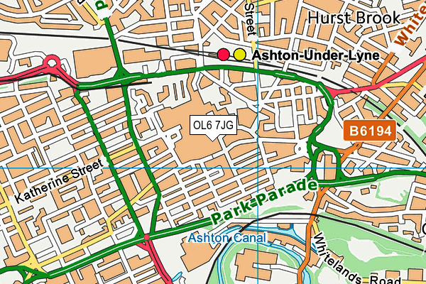 OL6 7JG map - OS VectorMap District (Ordnance Survey) OL6 7JG map - OS VectorMap District (Ordnance Survey)