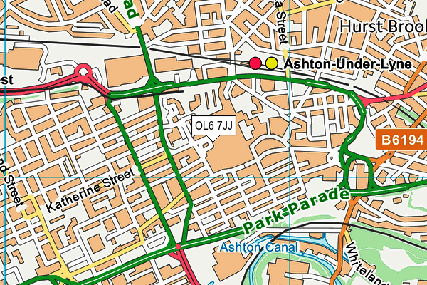 OL6 7JJ map - OS VectorMap District (Ordnance Survey) OL6 7JJ map - OS VectorMap District (Ordnance Survey)