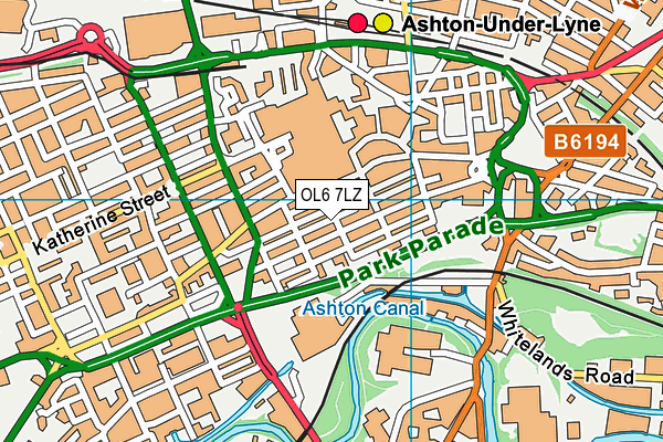 OL6 7LZ map - OS VectorMap District (Ordnance Survey) OL6 7LZ map - OS VectorMap District (Ordnance Survey)
