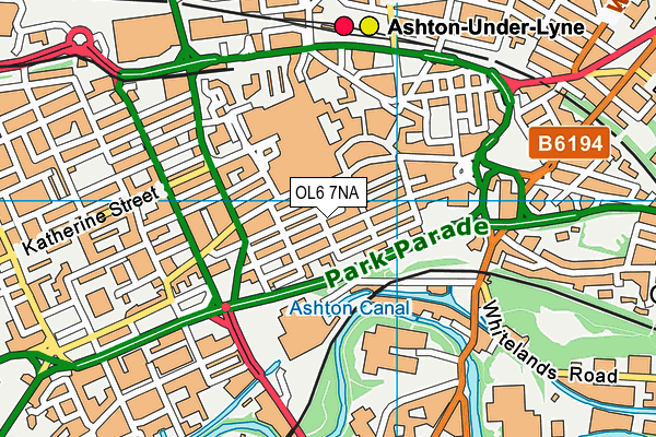 OL6 7NA map - OS VectorMap District (Ordnance Survey) OL6 7NA map - OS VectorMap District (Ordnance Survey)