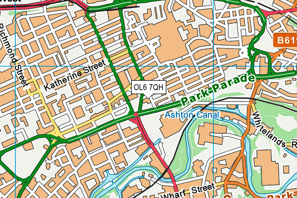 OL6 7QH map - OS VectorMap District (Ordnance Survey) OL6 7QH map - OS VectorMap District (Ordnance Survey)