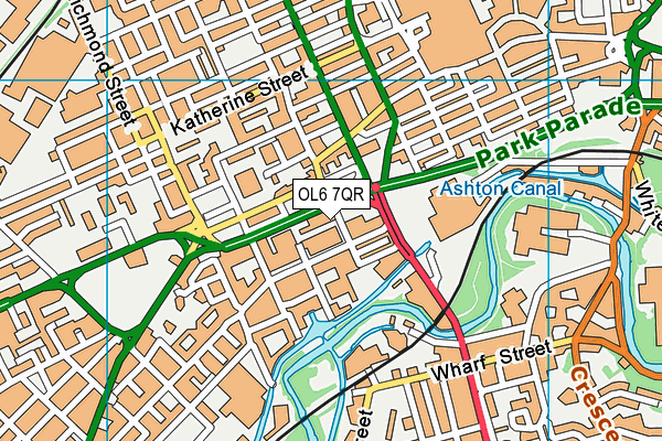 OL6 7QR map - OS VectorMap District (Ordnance Survey) OL6 7QR map - OS VectorMap District (Ordnance Survey)