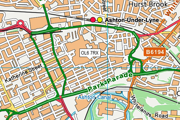 OL6 7RX map - OS VectorMap District (Ordnance Survey) OL6 7RX map - OS VectorMap District (Ordnance Survey)