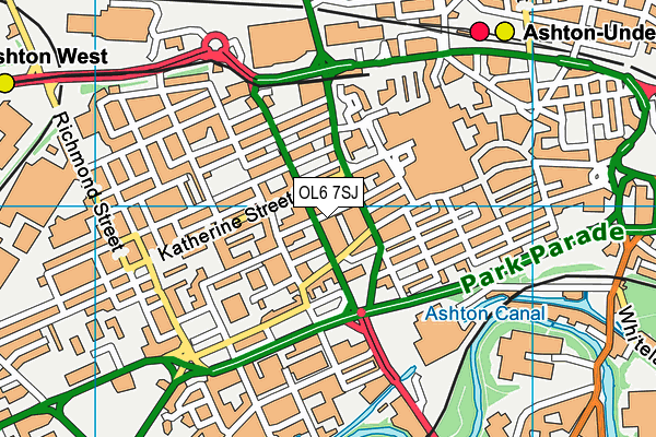 OL6 7SJ map - OS VectorMap District (Ordnance Survey) OL6 7SJ map - OS VectorMap District (Ordnance Survey)