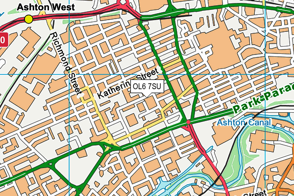OL6 7SU map - OS VectorMap District (Ordnance Survey) OL6 7SU map - OS VectorMap District (Ordnance Survey)