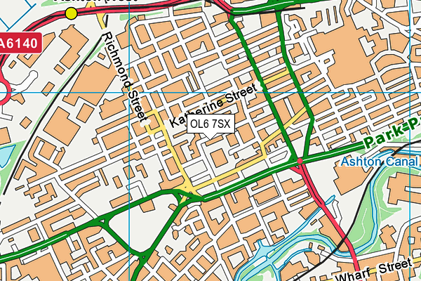 OL6 7SX map - OS VectorMap District (Ordnance Survey) OL6 7SX map - OS VectorMap District (Ordnance Survey)