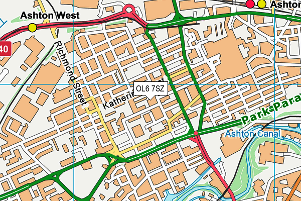OL6 7SZ map - OS VectorMap District (Ordnance Survey) OL6 7SZ map - OS VectorMap District (Ordnance Survey)