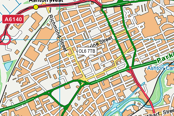 OL6 7TB map - OS VectorMap District (Ordnance Survey) OL6 7TB map - OS VectorMap District (Ordnance Survey)