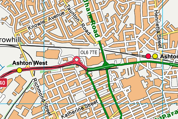 OL6 7TE map - OS VectorMap District (Ordnance Survey) OL6 7TE map - OS VectorMap District (Ordnance Survey)