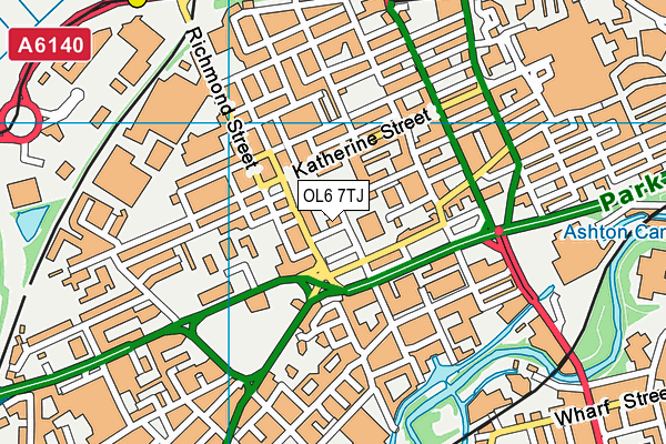 OL6 7TJ map - OS VectorMap District (Ordnance Survey) OL6 7TJ map - OS VectorMap District (Ordnance Survey)