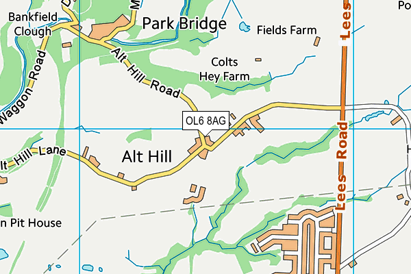 OL6 8AG map - OS VectorMap District (Ordnance Survey) OL6 8AG map - OS VectorMap District (Ordnance Survey)