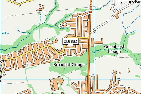 OL6 8BZ map - OS VectorMap District (Ordnance Survey) OL6 8BZ map - OS VectorMap District (Ordnance Survey)