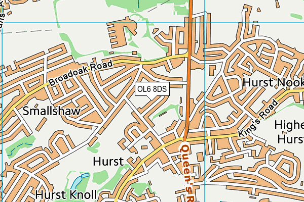 OL6 8DS map - OS VectorMap District (Ordnance Survey) OL6 8DS map - OS VectorMap District (Ordnance Survey)