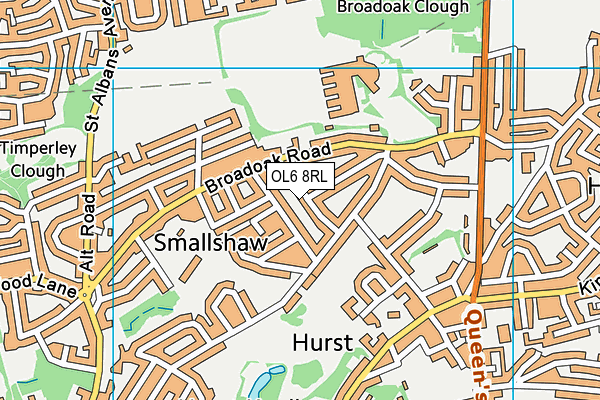 OL6 8RL map - OS VectorMap District (Ordnance Survey) OL6 8RL map - OS VectorMap District (Ordnance Survey)