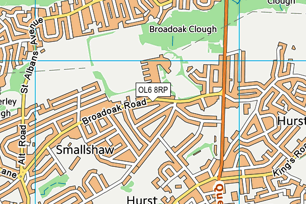 OL6 8RP map - OS VectorMap District (Ordnance Survey)
