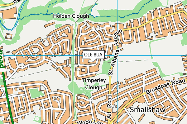 OL6 8UA map - OS VectorMap District (Ordnance Survey) OL6 8UA map - OS VectorMap District (Ordnance Survey)