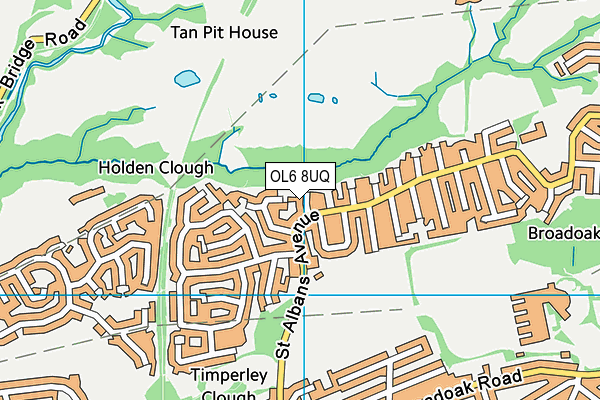 OL6 8UQ map - OS VectorMap District (Ordnance Survey) OL6 8UQ map - OS VectorMap District (Ordnance Survey)