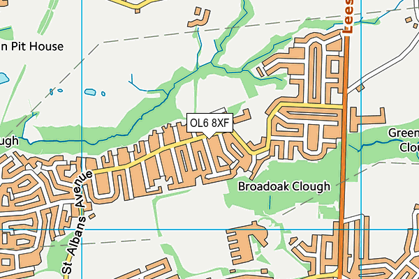 OL6 8XF map - OS VectorMap District (Ordnance Survey) OL6 8XF map - OS VectorMap District (Ordnance Survey)