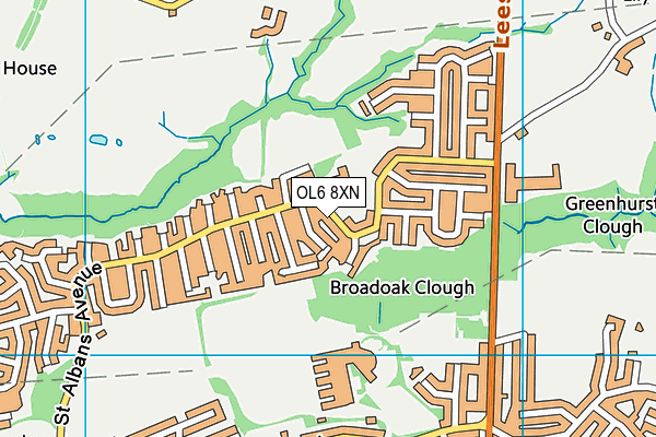 OL6 8XN map - OS VectorMap District (Ordnance Survey) OL6 8XN map - OS VectorMap District (Ordnance Survey)