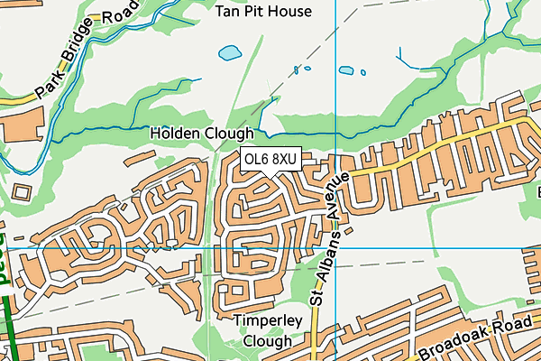 OL6 8XU map - OS VectorMap District (Ordnance Survey) OL6 8XU map - OS VectorMap District (Ordnance Survey)