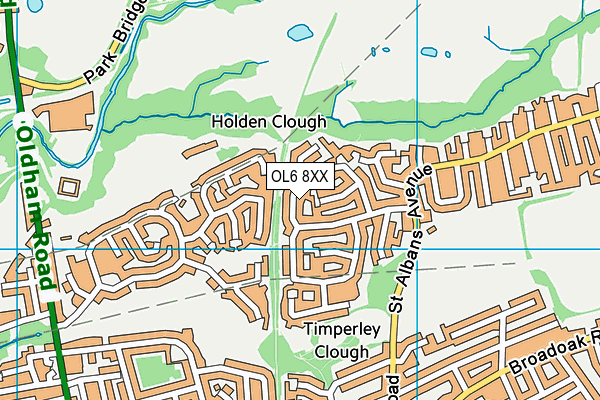 OL6 8XX map - OS VectorMap District (Ordnance Survey) OL6 8XX map - OS VectorMap District (Ordnance Survey)
