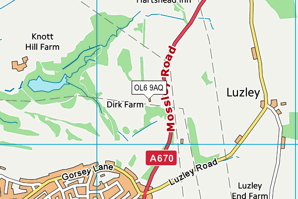 OL6 9AQ map - OS VectorMap District (Ordnance Survey) OL6 9AQ map - OS VectorMap District (Ordnance Survey)