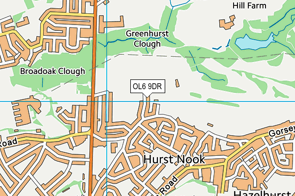 OL6 9DR map - OS VectorMap District (Ordnance Survey) OL6 9DR map - OS VectorMap District (Ordnance Survey)