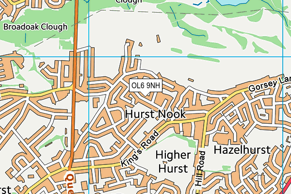 OL6 9NH map - OS VectorMap District (Ordnance Survey) OL6 9NH map - OS VectorMap District (Ordnance Survey)