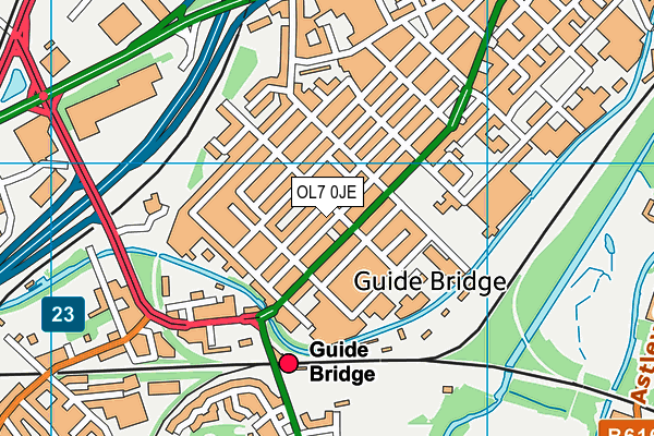 OL7 0JE map - OS VectorMap District (Ordnance Survey)