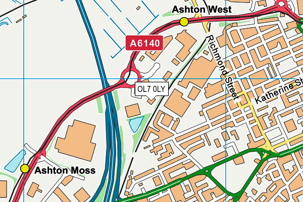 OL7 0LY map - OS VectorMap District (Ordnance Survey) OL7 0LY map - OS VectorMap District (Ordnance Survey)