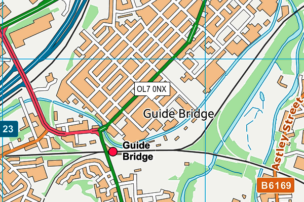 OL7 0NX map - OS VectorMap District (Ordnance Survey)