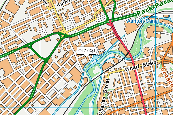 OL7 0QJ map - OS VectorMap District (Ordnance Survey) OL7 0QJ map - OS VectorMap District (Ordnance Survey)