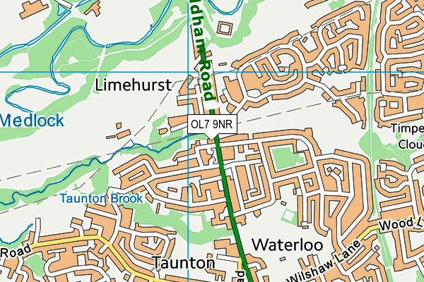 OL7 9NR map - OS VectorMap District (Ordnance Survey) OL7 9NR map - OS VectorMap District (Ordnance Survey)