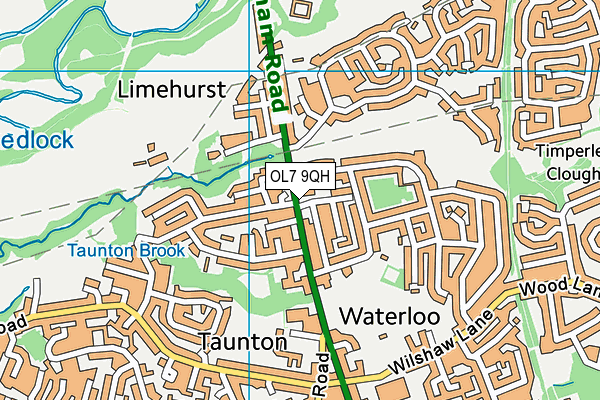 OL7 9QH map - OS VectorMap District (Ordnance Survey) OL7 9QH map - OS VectorMap District (Ordnance Survey)