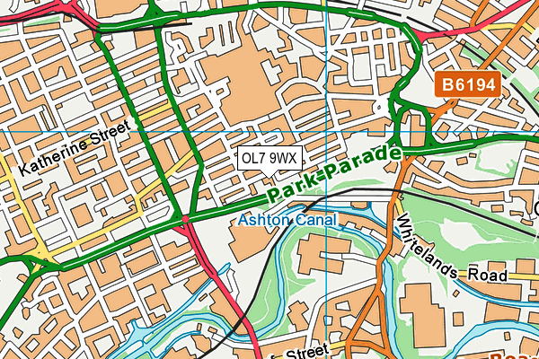 OL7 9WX map - OS VectorMap District (Ordnance Survey) OL7 9WX map - OS VectorMap District (Ordnance Survey)