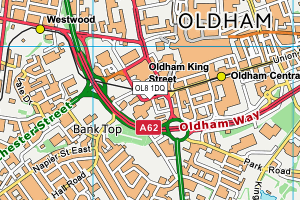 OL8 1DQ map - OS VectorMap District (Ordnance Survey) OL8 1DQ map - OS VectorMap District (Ordnance Survey)