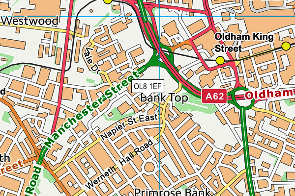 OL8 1EF map - OS VectorMap District (Ordnance Survey) OL8 1EF map - OS VectorMap District (Ordnance Survey)