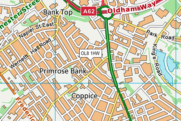 OL8 1HW map - OS VectorMap District (Ordnance Survey) OL8 1HW map - OS VectorMap District (Ordnance Survey)