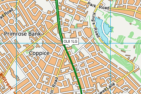 OL8 1LG map - OS VectorMap District (Ordnance Survey) OL8 1LG map - OS VectorMap District (Ordnance Survey)