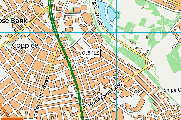 OL8 1LZ map - OS VectorMap District (Ordnance Survey) OL8 1LZ map - OS VectorMap District (Ordnance Survey)