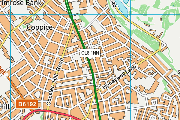 OL8 1NN map - OS VectorMap District (Ordnance Survey) OL8 1NN map - OS VectorMap District (Ordnance Survey)