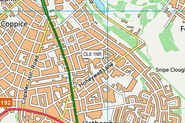 OL8 1NR map - OS VectorMap District (Ordnance Survey) OL8 1NR map - OS VectorMap District (Ordnance Survey)