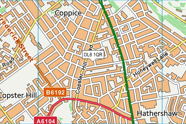 OL8 1QR map - OS VectorMap District (Ordnance Survey) OL8 1QR map - OS VectorMap District (Ordnance Survey)
