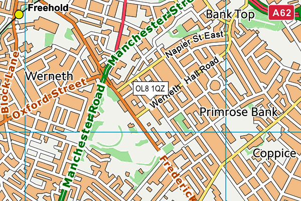 OL8 1QZ map - OS VectorMap District (Ordnance Survey) OL8 1QZ map - OS VectorMap District (Ordnance Survey)