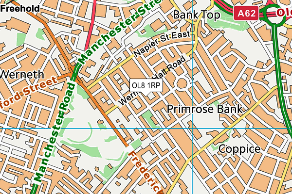 OL8 1RP map - OS VectorMap District (Ordnance Survey) OL8 1RP map - OS VectorMap District (Ordnance Survey)